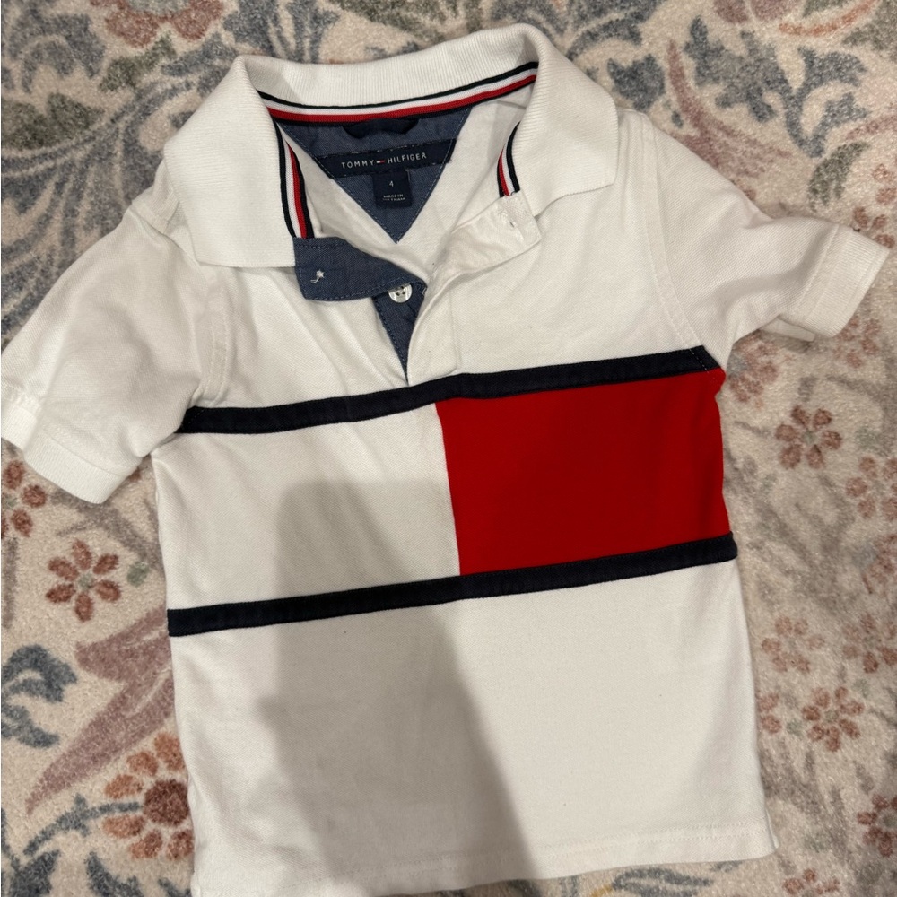 Tommy Hilfiger Kids' Polo in White and Red